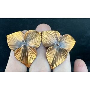 Vintage Stuart Nye Earrings Copper Screw Back
